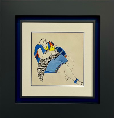 Guache sobre papel 28x28 cm, Dimensão com moldura 59x59 cm